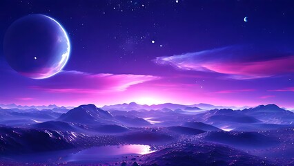  purple futuristic galaxy design 3D illustration 
