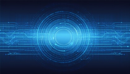 Creative digital blue wallpaper. Technology, innovation and landing page concept