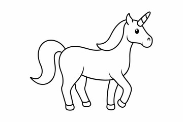 horse drawn on a white background