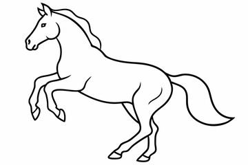 horse silhouette isolated on white