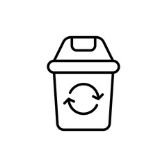 Dustbin outline icons, minimalist vector illustration ,simple transparent graphic element .Isolated on white background