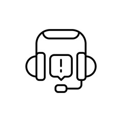 Contact support outline icons, minimalist vector illustration ,simple transparent graphic element .Isolated on white background