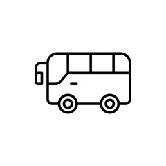 Bus outline icons, minimalist vector illustration ,simple transparent graphic element .Isolated on white background