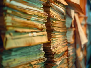 Obraz premium Organized Paperwork in a Filing Cabinet