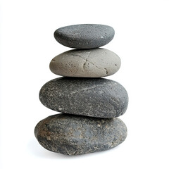 stacked rock. rock balancing on isolated white background