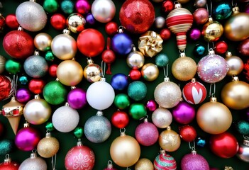 christmas balls on white