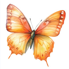 cute Butterfly watercolor clipart illustration isolated