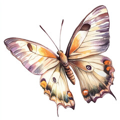 cute Butterfly watercolor clipart illustration isolated