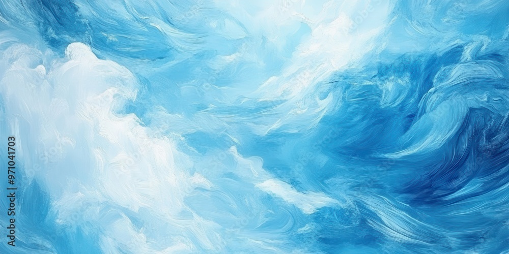 Wall mural a serene abstract composition featuring swirling blue and white hues, evoking a sense of calmness an