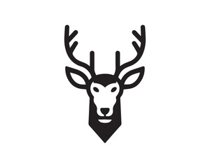 
Deer logo vector template. Deer head icon symbol vector illustration. Deer silhouette logo black and white.