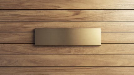 Bronze plaque affixed to a smooth maple wood wall, emphasizing professionalism and sleek design for banners and promotions