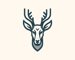 Deer head icon symbol vector illustration. Deer logo vector template.