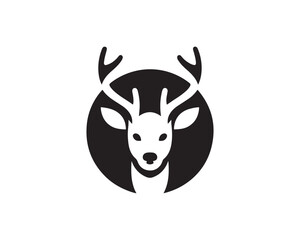 
Deer logo vector template. Deer head icon symbol vector illustration. Deer silhouette logo black and white.