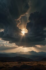 sunset in the mountains