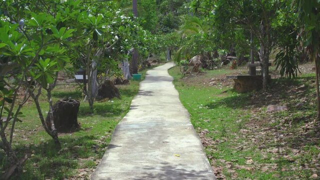 4e partie du chemin ciment&eacute; dans les arbres jusqu'au point de vue de Ko Phi Phi