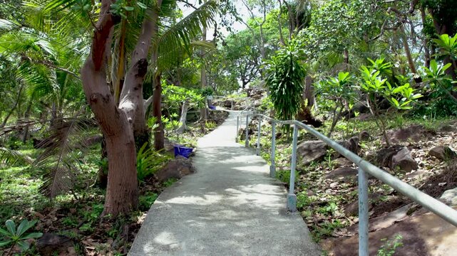 5e partie du chemin ciment&eacute; dans les arbres jusqu'au point de vue de Ko Phi Phi