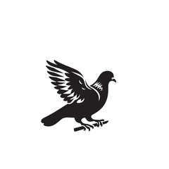 Fototapeta premium Pigeon bird silhouette. Pigeon logo, icon. Pigeon vector design isolated on white background.