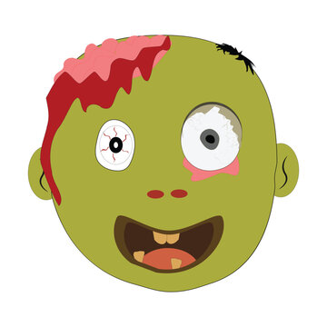 recommend clip art: Zombie face Expressions illustration, cartoon zombie faces with different emotions, happy, confused, neutral, and scared, featuring green skin, messy hair, and bloodshot eyes.