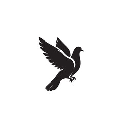 Fototapeta premium Pigeon bird silhouette. Pigeon logo, icon. Pigeon vector design isolated on white background.