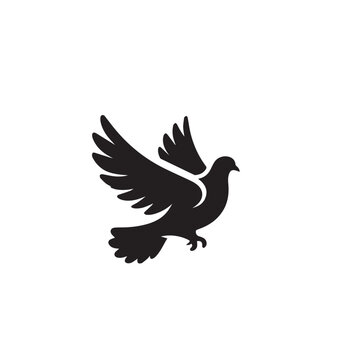 recommend clip art: Pigeon bird silhouette. Pigeon logo, icon. Pigeon vector design isolated on white background.