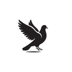 Obraz premium Pigeon bird silhouette. Pigeon logo, icon. Pigeon vector design isolated on white background.