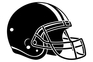 american football helmet  silhouette vector, white background