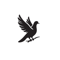Obraz premium Pigeon bird silhouette. Pigeon logo, icon. Pigeon vector design isolated on white background.