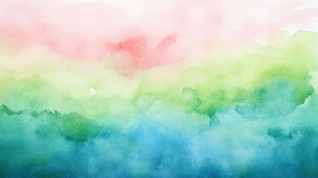 春の色の水彩の滲みグラデーション　Generative AI