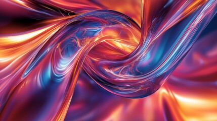 Fototapeta premium Colors swirl around futuristic mirror