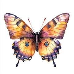 cute Butterfly watercolor clipart illustration isolated © yuniazizah