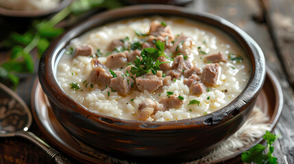 Rice porridge with pork