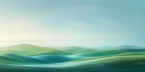Obraz premium Serene landscape with soft rolling hills and a tranquil sky, capturing the essence of natural beauty and peacefulness.