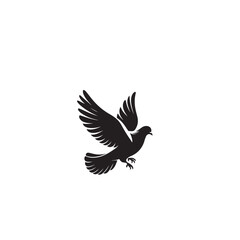 Pigeon bird silhouette. Pigeon logo, icon. Pigeon vector design isolated on white background.