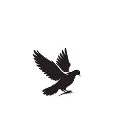 Obraz premium Pigeon bird silhouette. Pigeon logo, icon. Pigeon vector design isolated on white background.