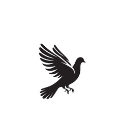 Obraz premium Pigeon bird silhouette. Pigeon logo, icon. Pigeon vector design isolated on white background.