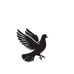 Obraz premium Pigeon bird silhouette. Pigeon logo, icon. Pigeon vector design isolated on white background.