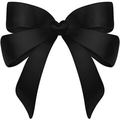 black bow isolated on white background