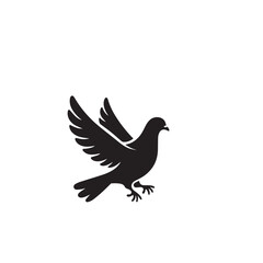 Obraz premium Pigeon bird silhouette. Pigeon logo, icon. Pigeon vector design isolated on white background.