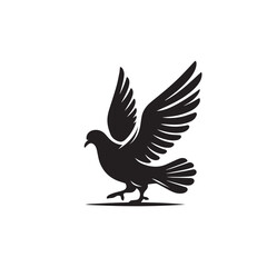 Obraz premium Pigeon bird silhouette. Pigeon logo, icon. Pigeon vector design isolated on white background.