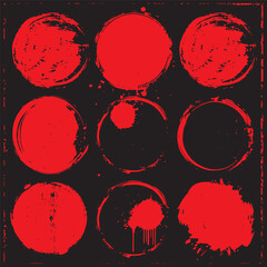 set Grunge badge brush, hand drawn illustration vector