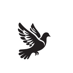 Obraz premium Pigeon bird silhouette. Pigeon logo, icon. Pigeon vector design isolated on white background.