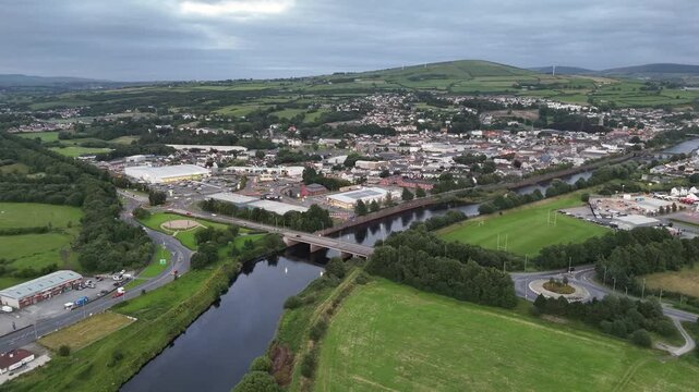 Aerial view of Strabane in Northern Ireland