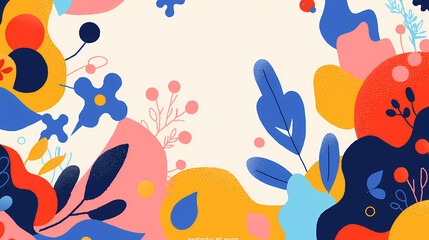 Fototapeta premium Brightly colored abstract floral design on a soft background.