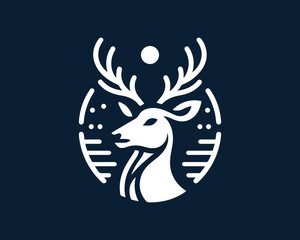 Deer logo vector illustration