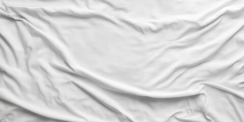 Obraz premium Abstract white crumpled fabric texture background with soft folds, perfect for product mockups, textile designs, or minimalist visual projects that require a clean and elegant fabric texture.