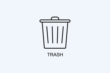 Trash Vector Icon Or Logo Illustration