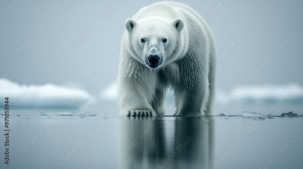 Canvas Prints polar bear in arctic landscape