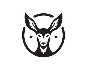 Deer logo vector template. Deer head icon symbol vector illustration. Deer silhouette logo black and white.