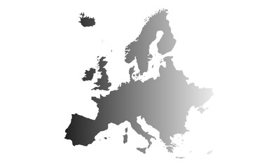 colored Europe map with countries outline for presentations, posters, infographics, website, layouts, background, education, Travel worldwide, reports.