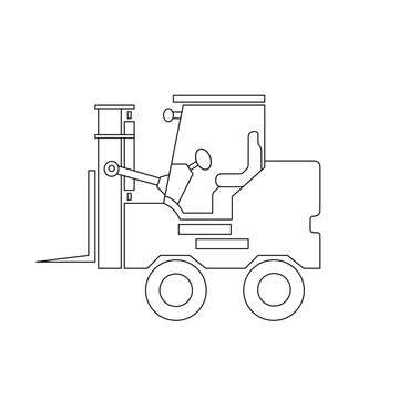 outline forklift truck side view clip art preview